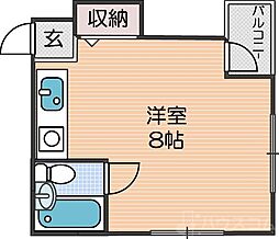 プレアール住之江公園3 ワンルームの間取図画像