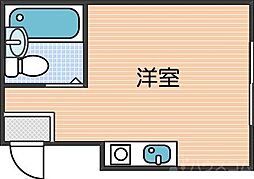 杉本スカイハイツ ワンルームの間取図画像