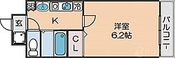 O'sレジデンス天下茶屋 1Kの間取図画像
