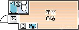 マンションアイリス ワンルームの間取図画像