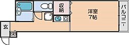 ジュネス田村 1Kの間取図画像