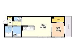 ＳＨＭプリミエール鳥飼八幡宮 2階1LDKの間取り