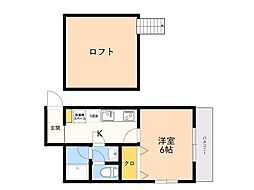 メゾン鳥飼 1Kの間取図画像