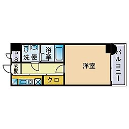 エステート・モア六本松2 1Kの間取図画像