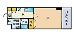 グランフォーレ六本松 1Kの間取図画像