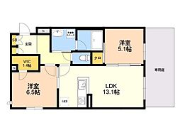 プレミアス大濠西 2LDKの間取図画像