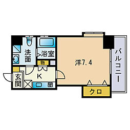 ミ・シュール西公園 1Kの間取図画像