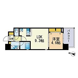 エンクレスト六本松3 1LDKの間取図画像