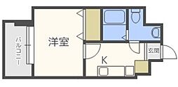 ダイナコートエスタディオ大濠公園 1Kの間取図画像