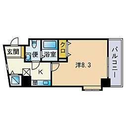 ミ・シュール西公園 1Kの間取図画像