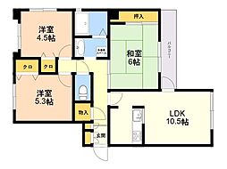 モントーレ大濠 3LDKの間取図画像