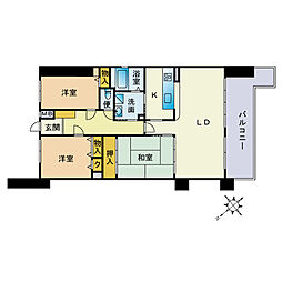 ロイヤルマンション大濠2 3LDKの間取図画像