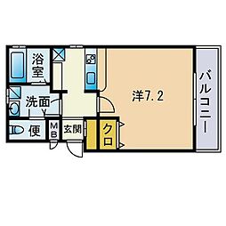 アミティ今川 1Kの間取図画像