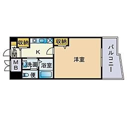 メゾン・ド・ヴィレ大濠 1Kの間取図画像