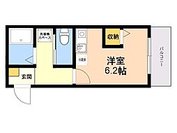 リック六本松 ワンルームの間取図画像