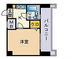 ラ・レジダンス・ド・大濠公園 1Kの間取図画像