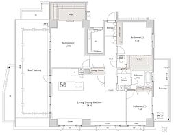 デュオフラッツ大濠西 3LDKの間取図画像