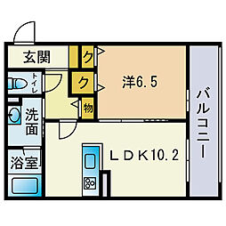 シャーメゾン六本松ヒルズ 1LDKの間取図画像