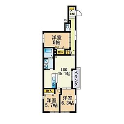 FORTIS西公園 3LDKの間取図画像