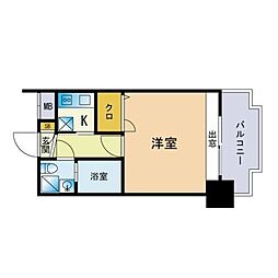 エステート・モア西公園 1Kの間取図画像