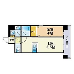 ラファセエスペランサ大濠 1LDKの間取図画像
