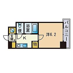 ルピエ荒戸 1Kの間取図画像