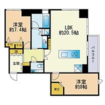 ロイヤルパークス大名 2303 ｜ 福岡県福岡市中央区大名１丁目（賃貸マンション2LDK・23階・83.02㎡） その2