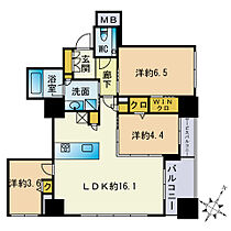 インプレスト天神オークタワー 1504 ｜ 福岡県福岡市中央区長浜２丁目（賃貸マンション3LDK・15階・64.78㎡） その1