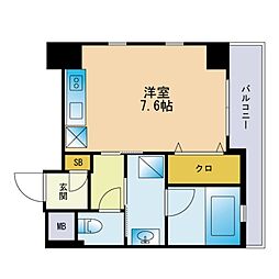 ヴィラージュ大手門 1Kの間取図画像