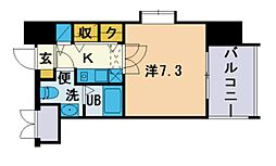サヴォイ博多ブールバール 1Kの間取図画像