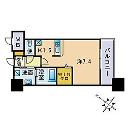 エンクレストベイサイド通り 1Kの間取図画像