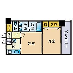 エンクレスト天神CLASS 2Kの間取図画像