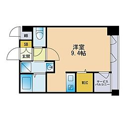 エンクレスト博多GATE ワンルームの間取図画像