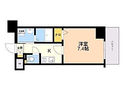 エンクレスト天神WEST 1Kの間取図画像