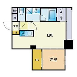 エンクレストベイ天神東3 1LDKの間取図画像
