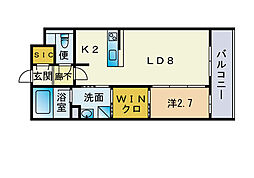 モントーレセントラルベイプレイス 1LDKの間取図画像