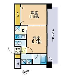 エンクレスト大手門3 2Kの間取図画像