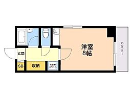 ベイサイドさくら ワンルームの間取図画像