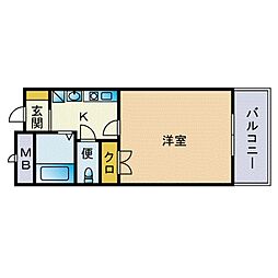サン舞鶴 1Kの間取図画像