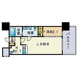 グランフォーレプライム大手門 1LDKの間取図画像