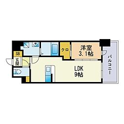 MODERNPALAZZO大濠公園2 1LDKの間取図画像