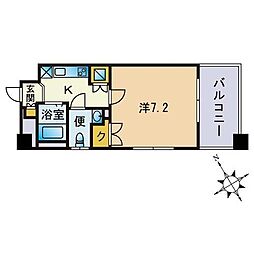 アーバンフラッツ天神東2 1Kの間取図画像