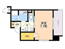 エステムプラザ天神EASTプレミアムタワー 1Kの間取図画像