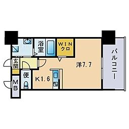 エンクレストベイ天神東2 1Kの間取図画像