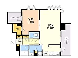 エンクレスト天神LINK 1LDKの間取図画像
