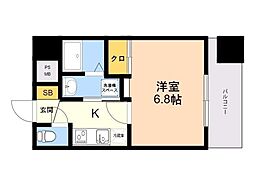 DSTOWER大博通り 1Kの間取図画像