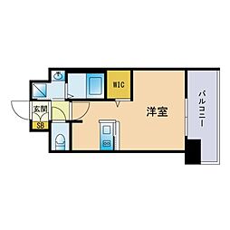 エンクレスト天神LARK ワンルームの間取図画像
