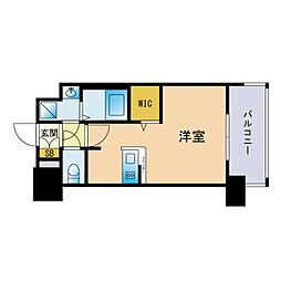 エンクレスト天神LARK ワンルームの間取図画像