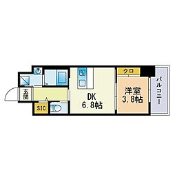 ラファセアリービオ博多 1LDKの間取図画像