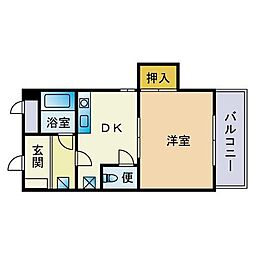 第2土肥ビル 1DKの間取図画像